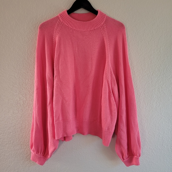 Mr. Mittens bubble gum pink cotton knit sweater